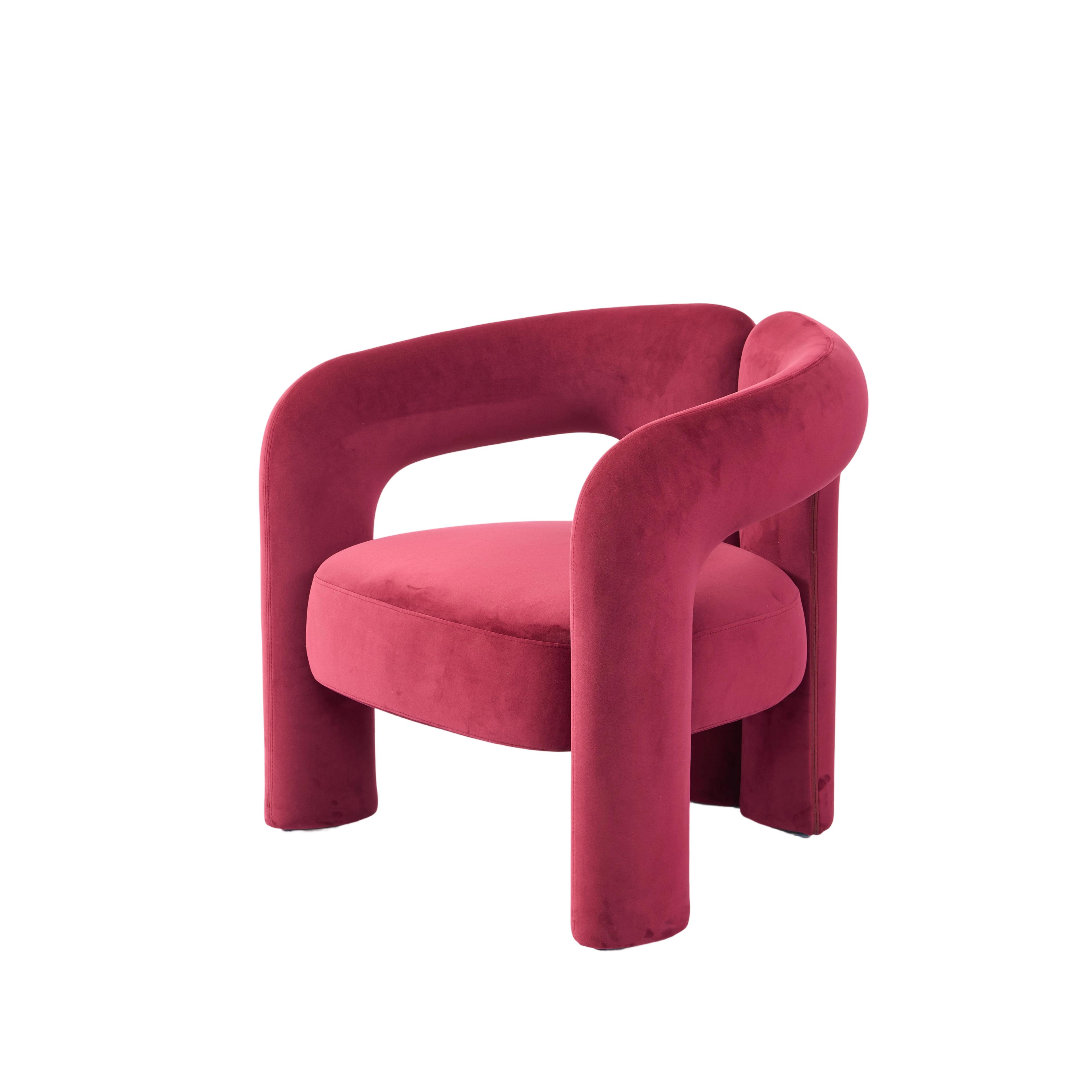 Burgundy Luxury Designer Leisure Chair: Sophistication