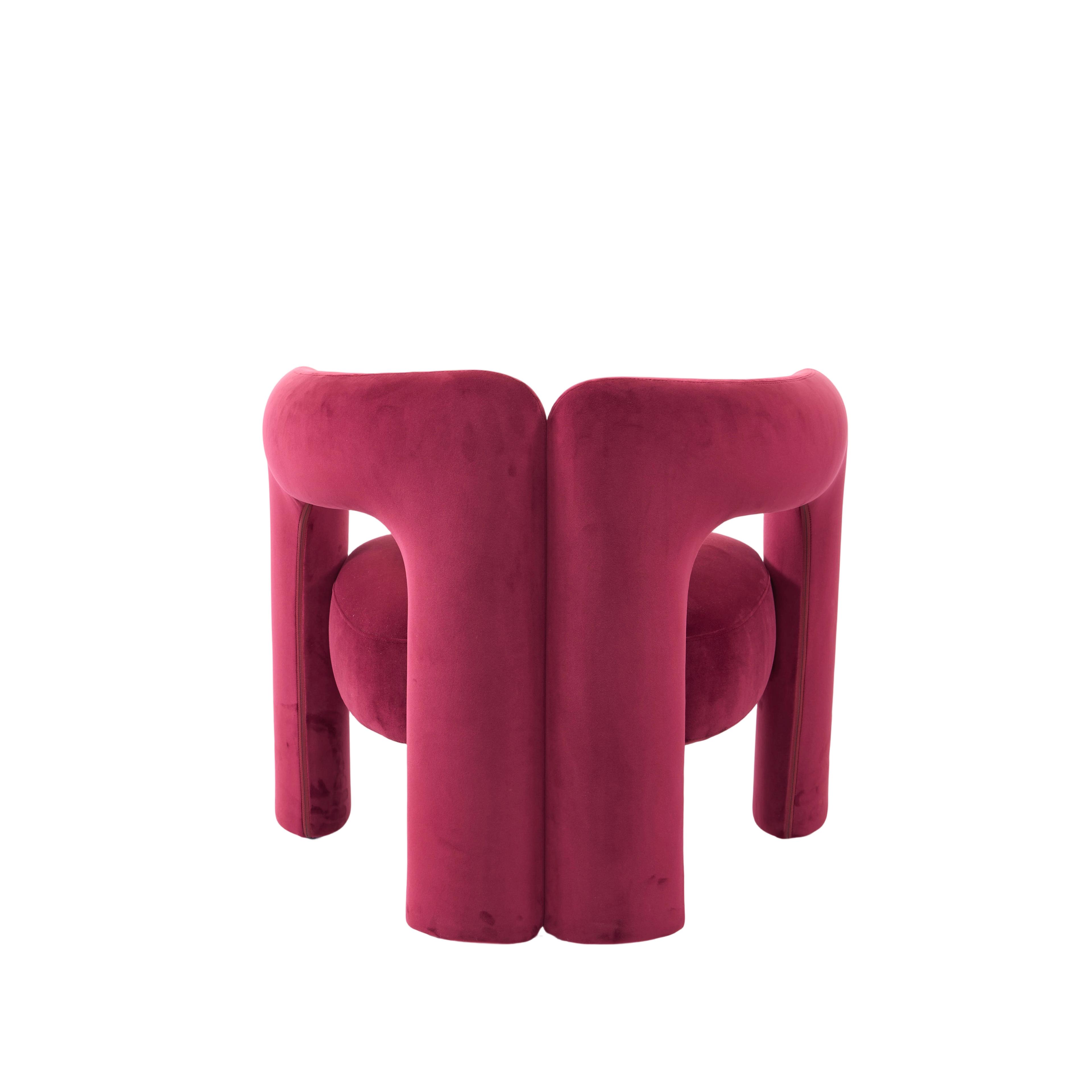 Burgundy Luxury Designer Leisure Chair: Sophistication